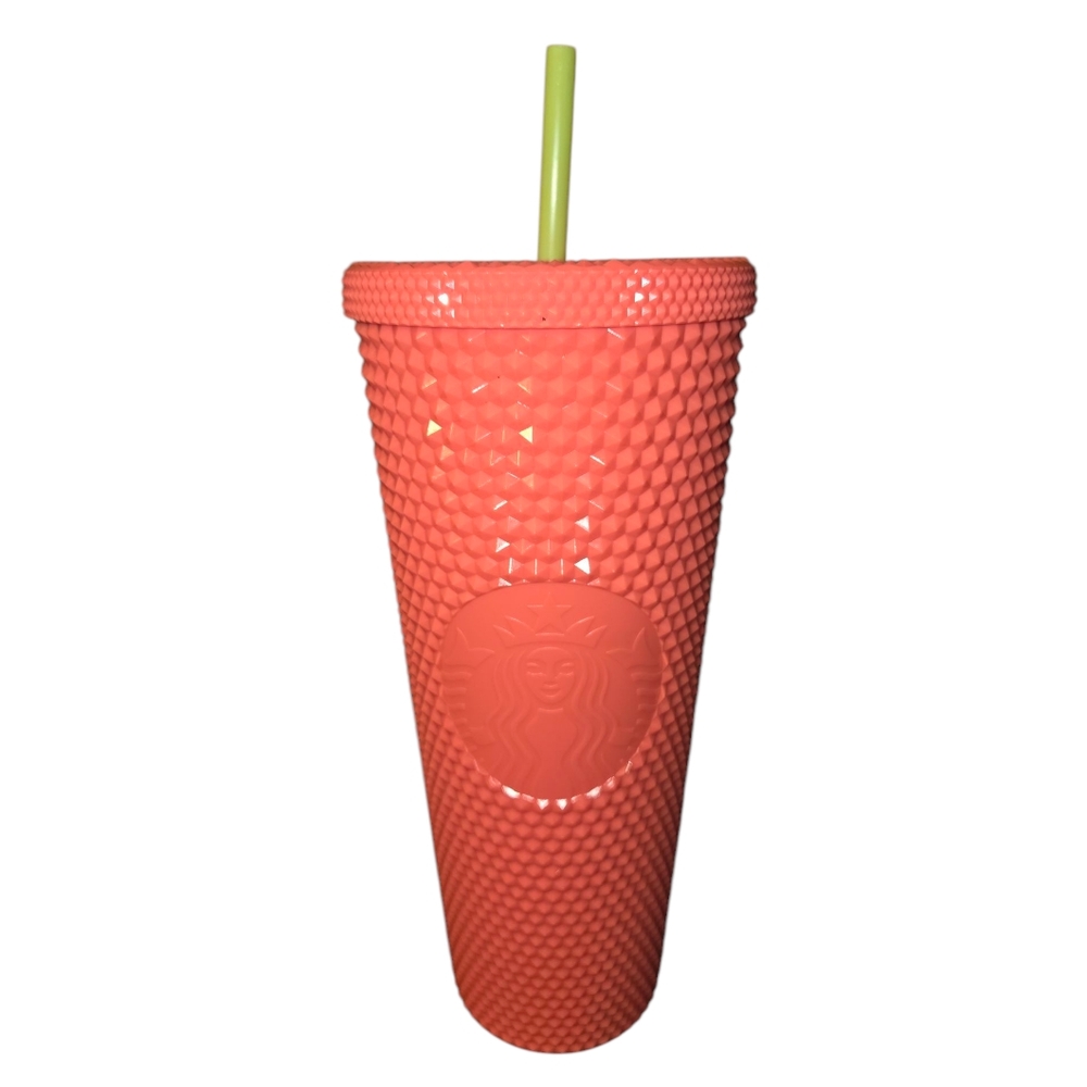 Starbucks Coral Tumbler with Straw